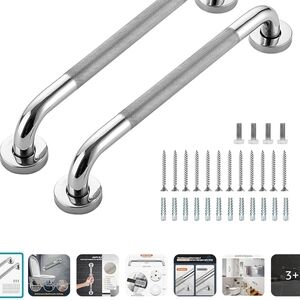 2 Pcs 16 Inch Handicap Grab Bars For Bathroom (43)